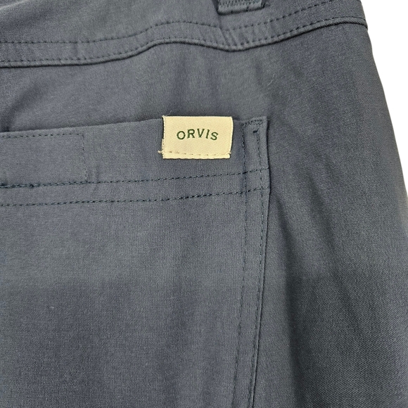 Orvis Slim Straight Pants Navy Blue Fleece Lined Water Repellant Mens 32 X 33 - Picture 3 of 6